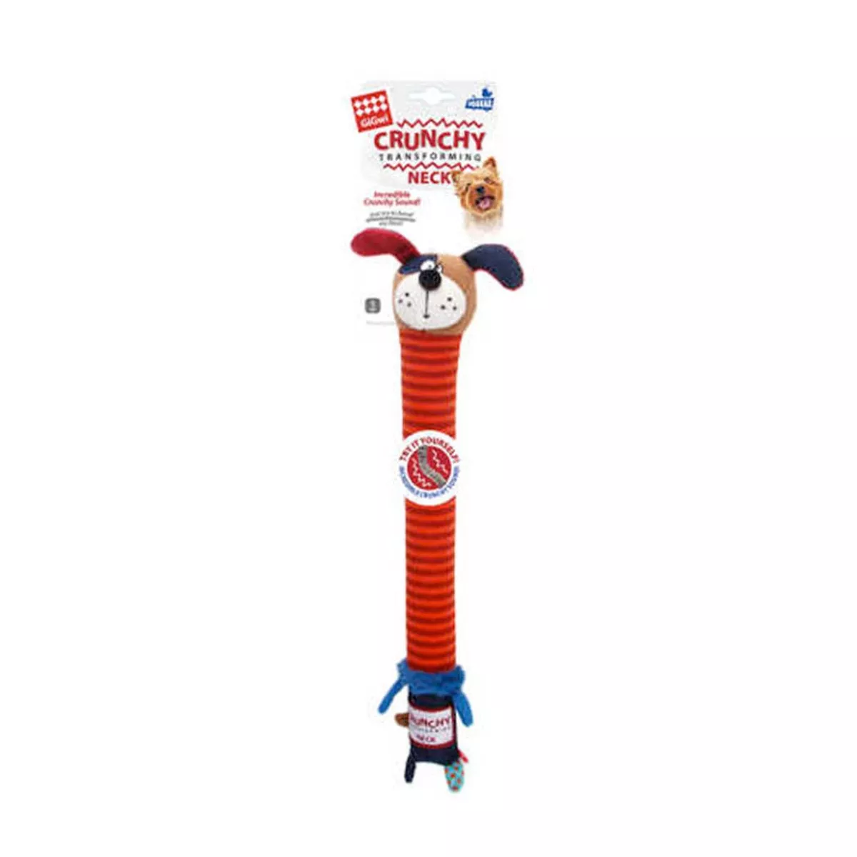 Gigwi – Crunchy Neck Plush Friendz Dog With Bone & Squeaker Small