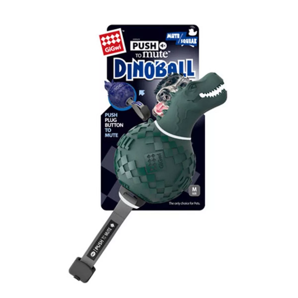 Gigwi – Dinoball T-Rex Push To Mute’ Lake Blue