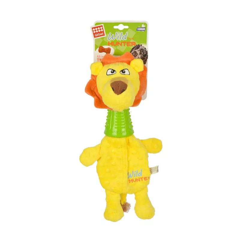 Gigwi – Lion Plush Dog Toy With Tpr Neck