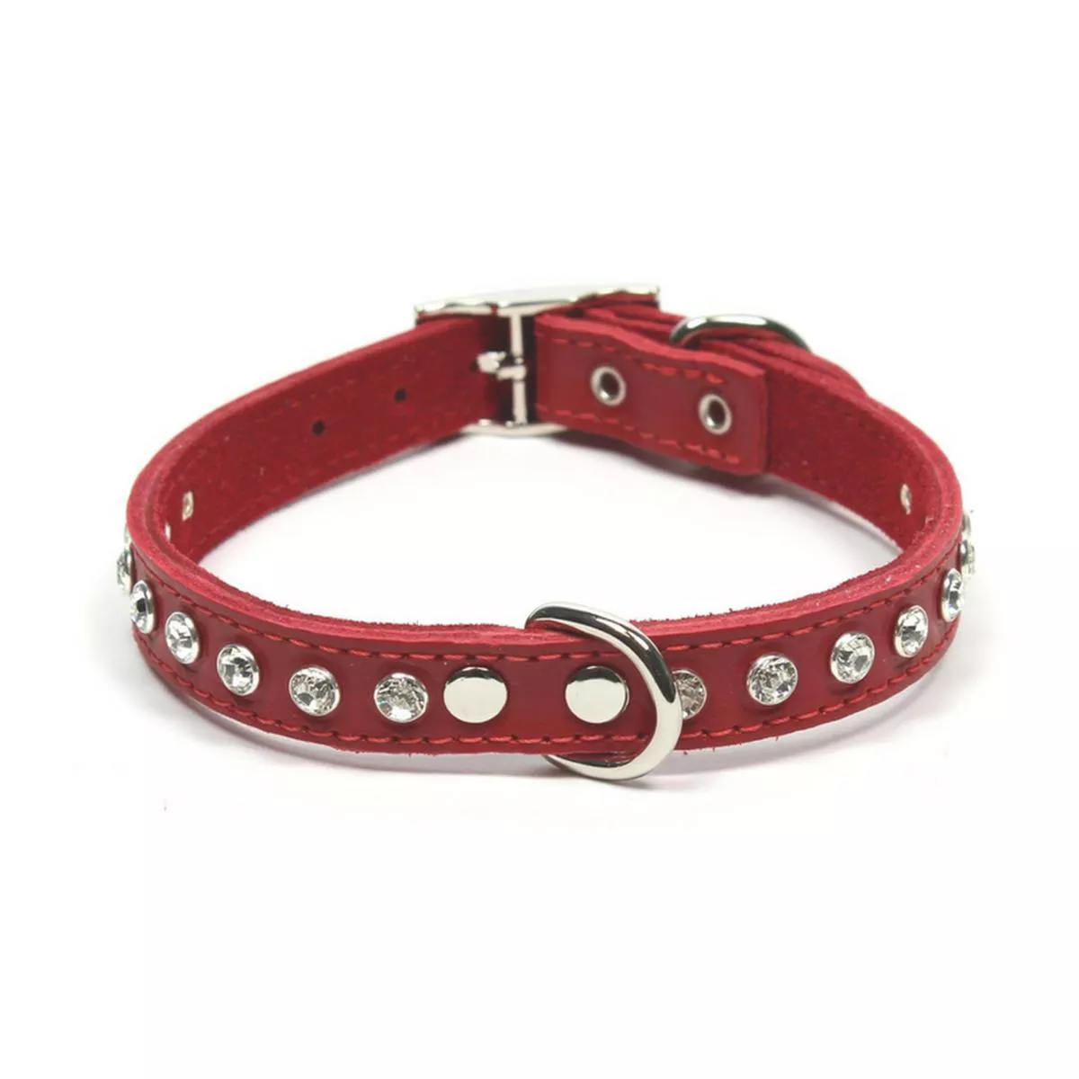 Glamour Leather Dog Collar | Red – FINAL SALE. NO RETURNS.