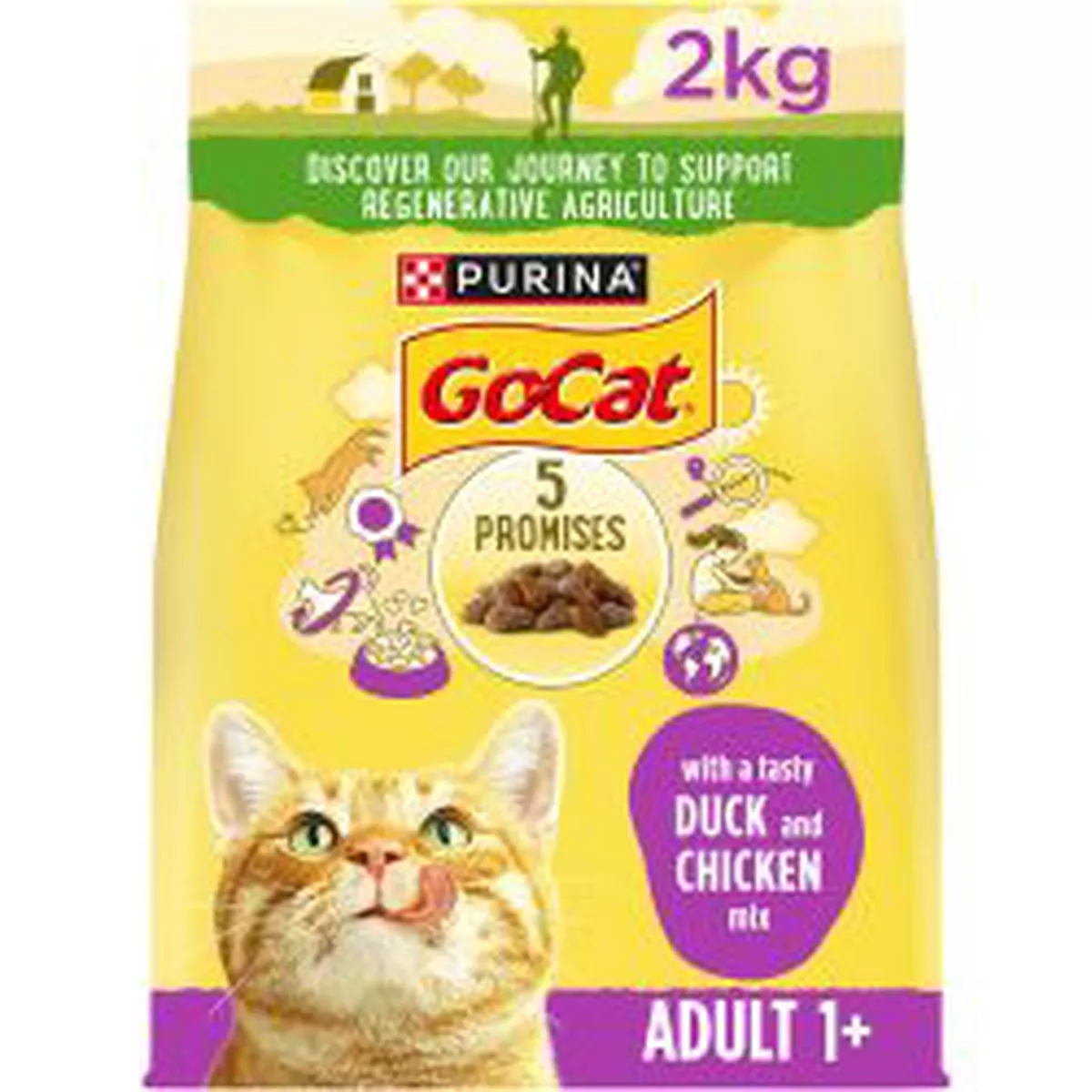 GO-CAT 1+ Adult Cat Chicken & Duck, 2kg
