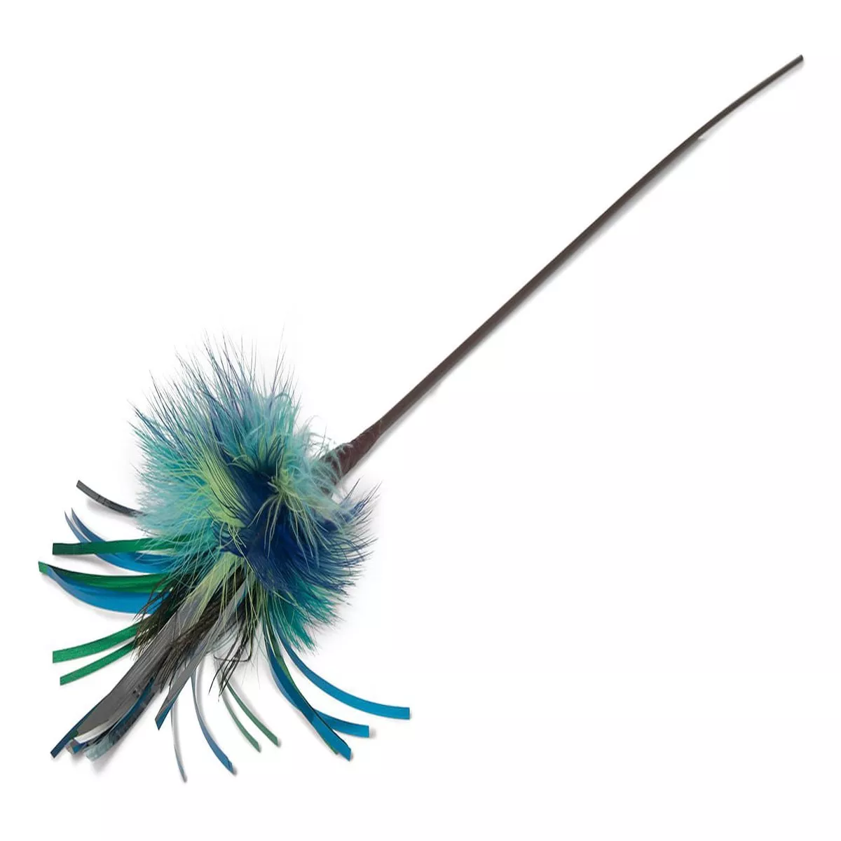 Go Cat 36" Long Peacock Sparkler Teaser Wand Cat Toy