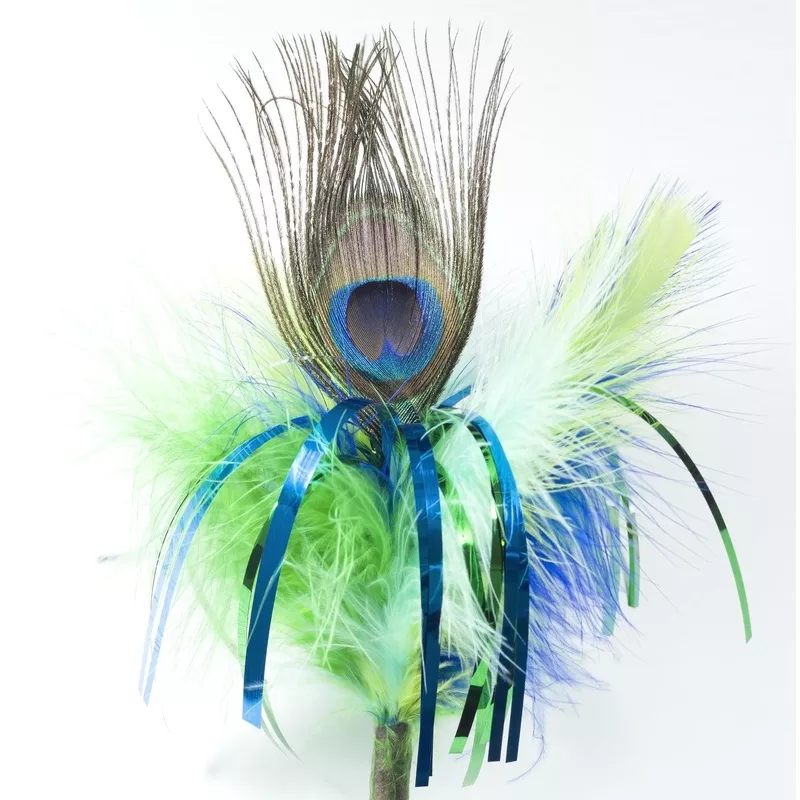 Go Cat Peacock Sparkler Cat Toy Wand 18″