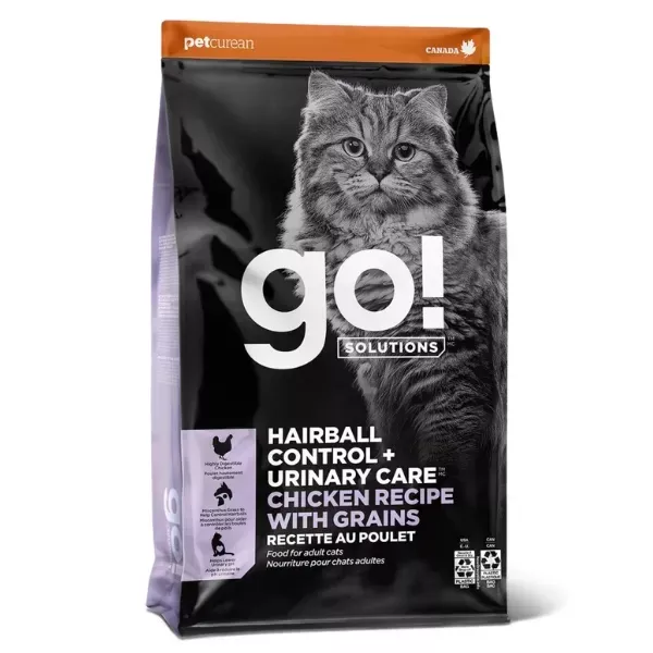 Go! Solutions Hairball Control & Urinary Care Dry Food for Adult Cats - Chicken with Grains Recipe