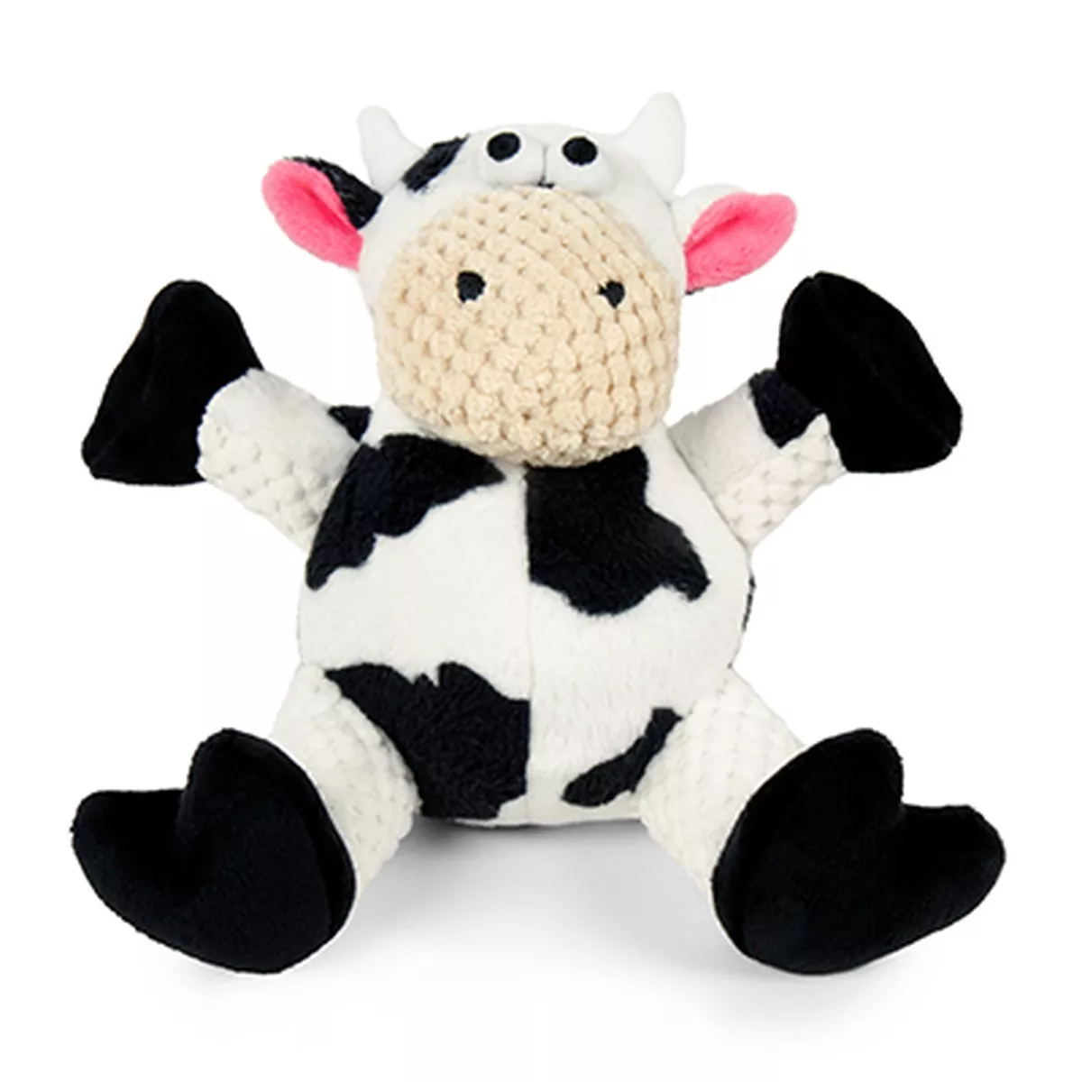 goDog Checkers Sitting Cow Dog Toy
