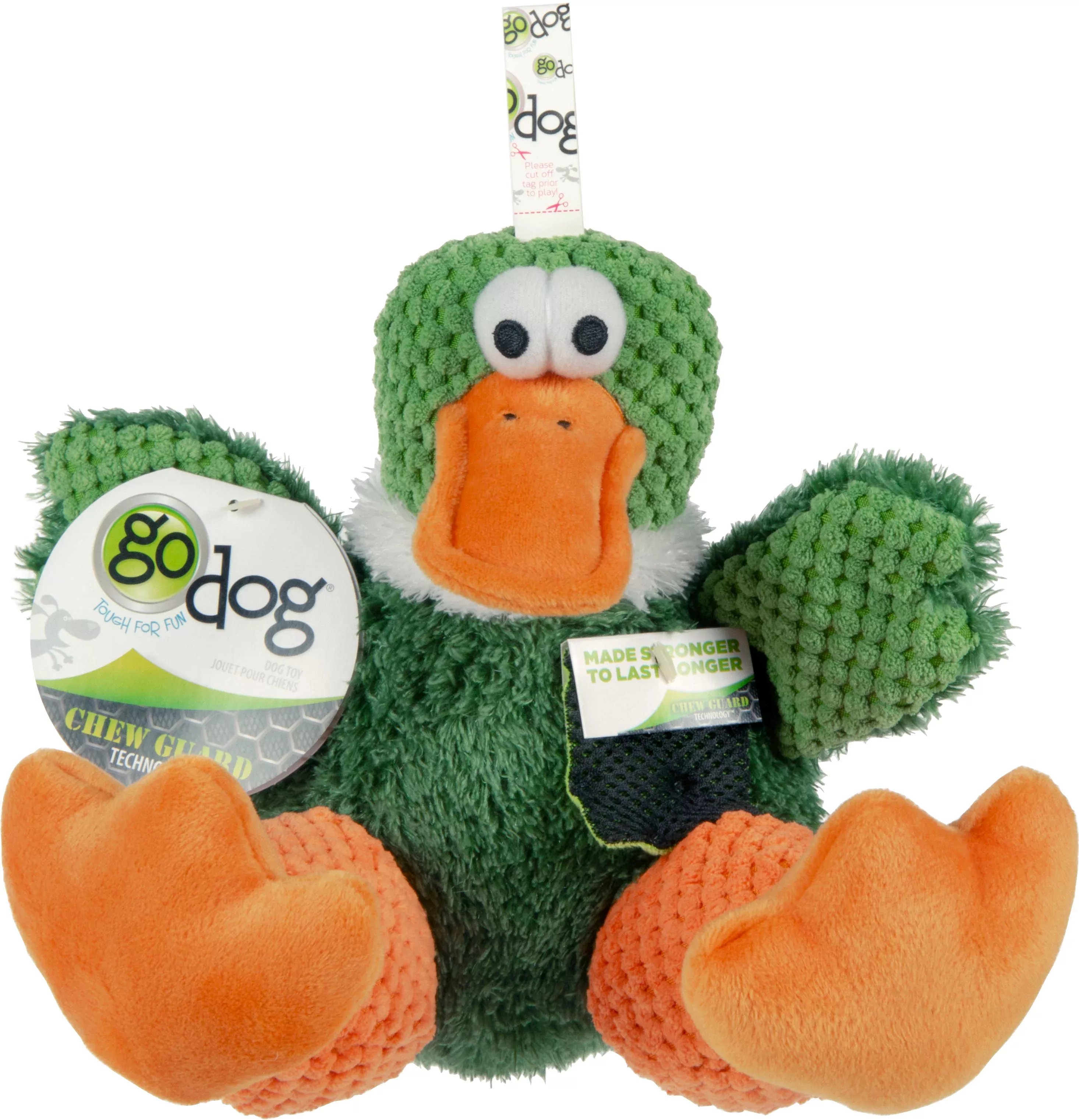goDog Checkers Sitting Duck - Dog Toy