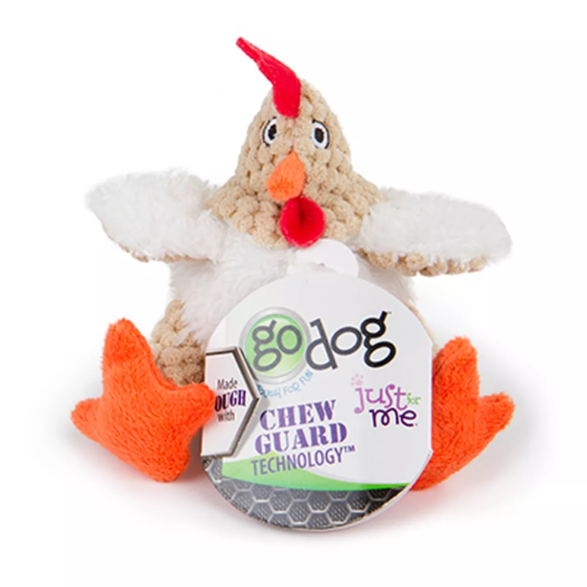 goDog Just For Me Rooster Plush Dog Toy