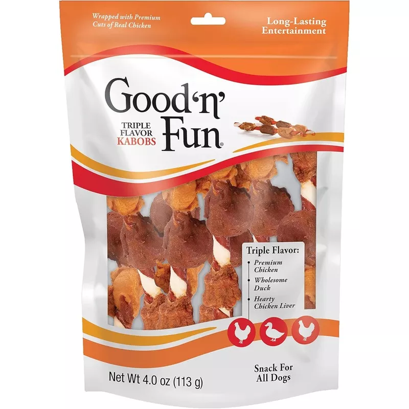 Good ‘n’ Fun Triple Flavored Rawhide Kabobs for Dogs 24oz