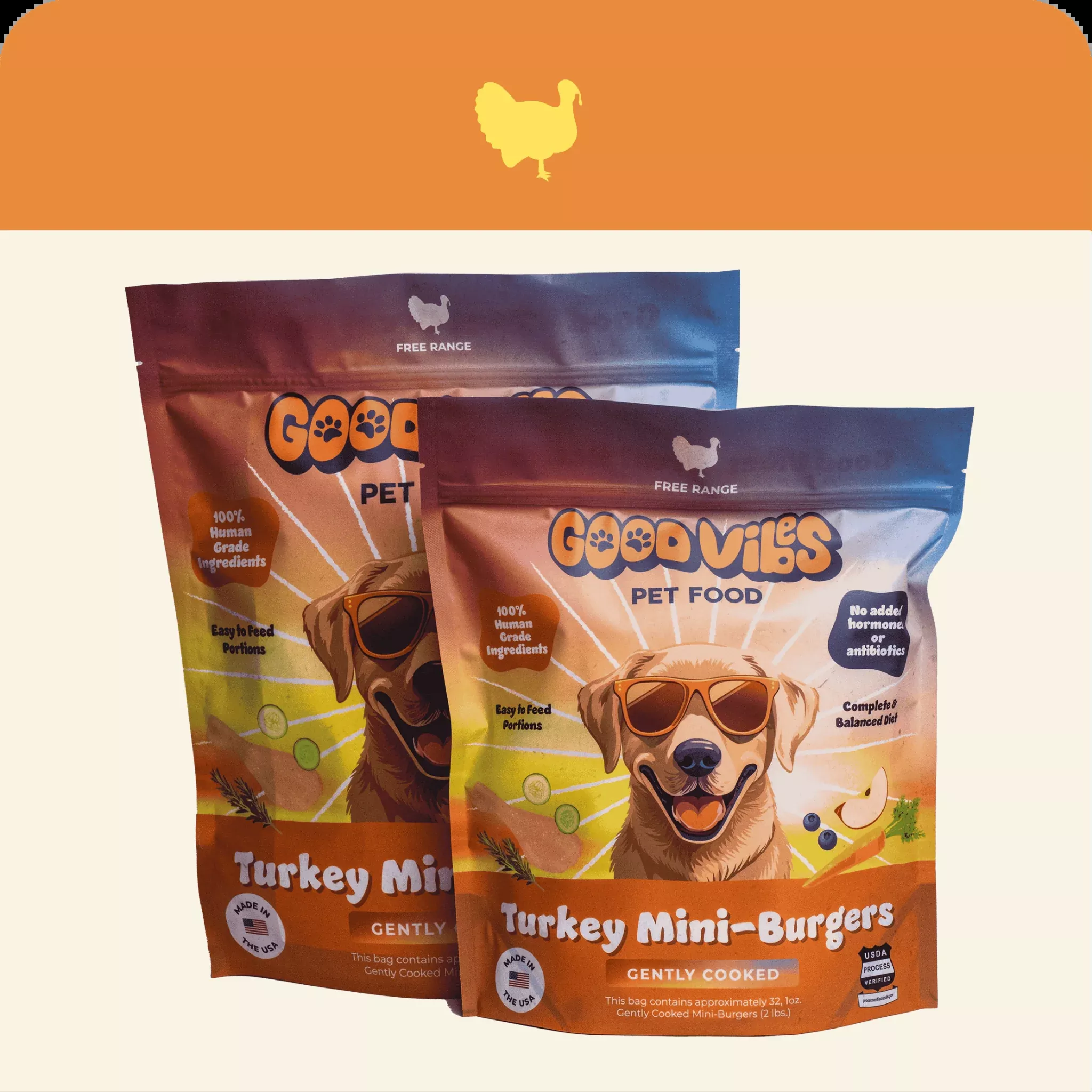 Good Vibes Gently Cooked Turkey Mini Burgers 2lb