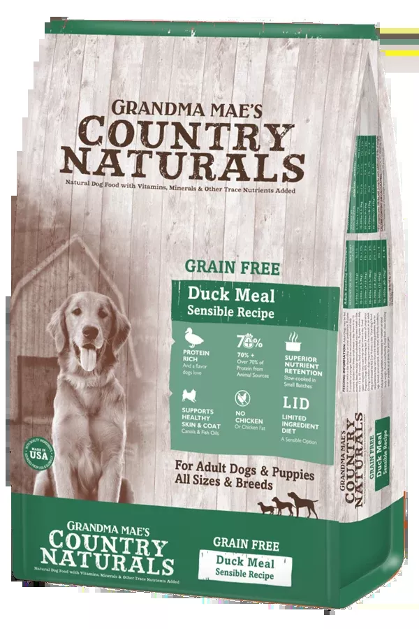 Grandma Mae's Country Naturals Limited Ingredient Diet Grain Free Duck Meal Recipe Dry Dog Food