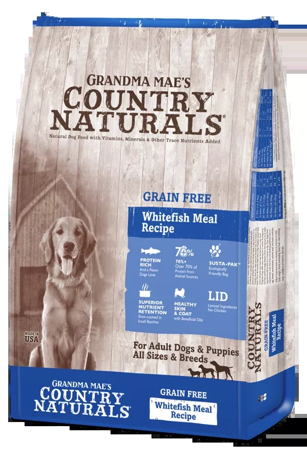 Grandma Mae's Country Naturals Limited Ingredient Diet Grain Free Whitefish Meal Recipe Dry Dog Food