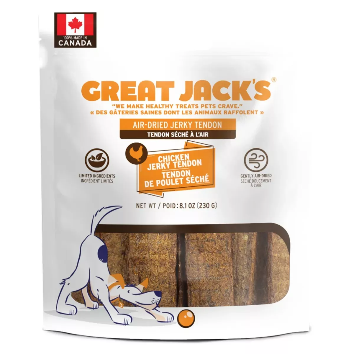 Great Jack's Air-Dried Jerky Tendon Dog Treats - Chicken