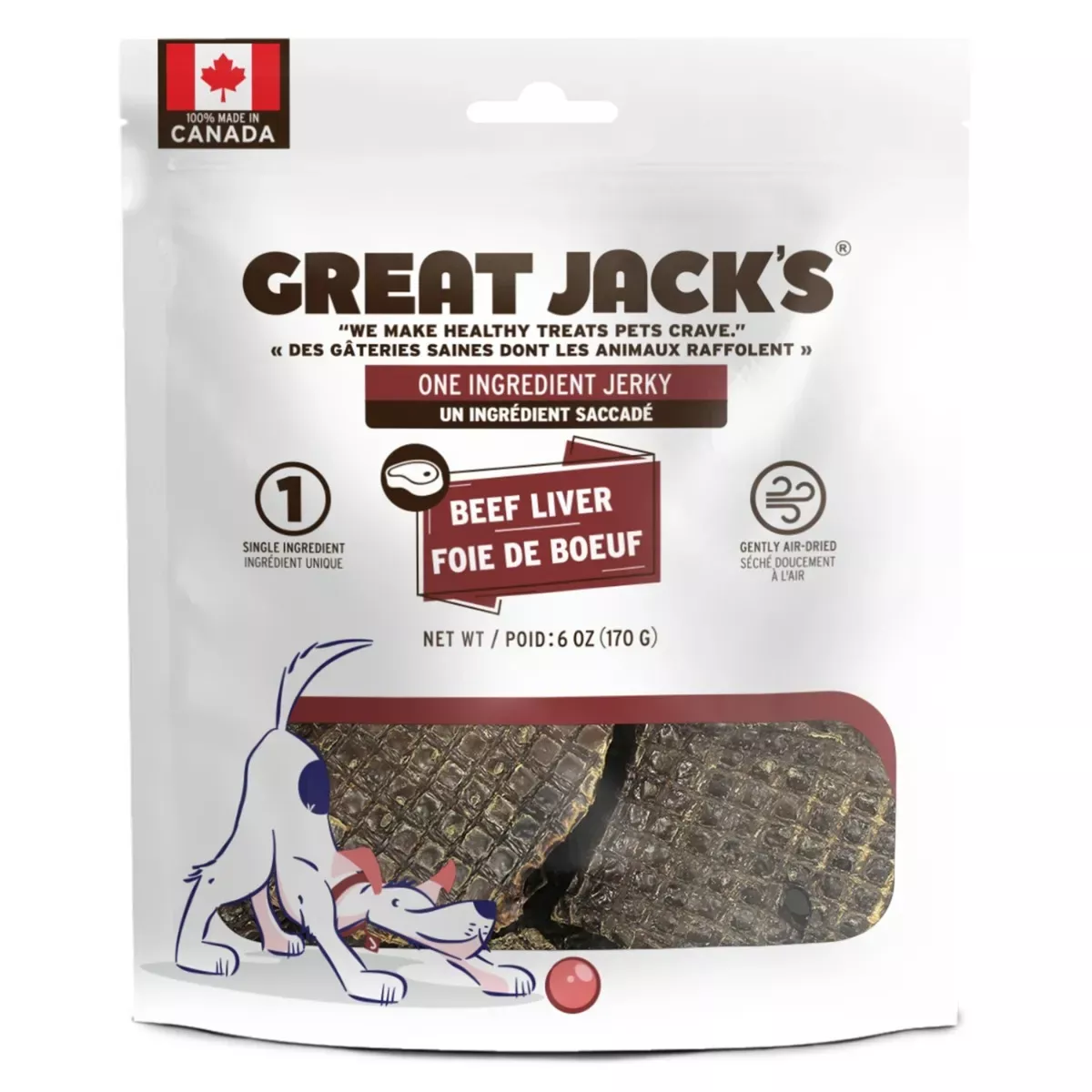 Great Jack's Air-Dried One Ingredient Jerky Dog Treats - Beef Liver