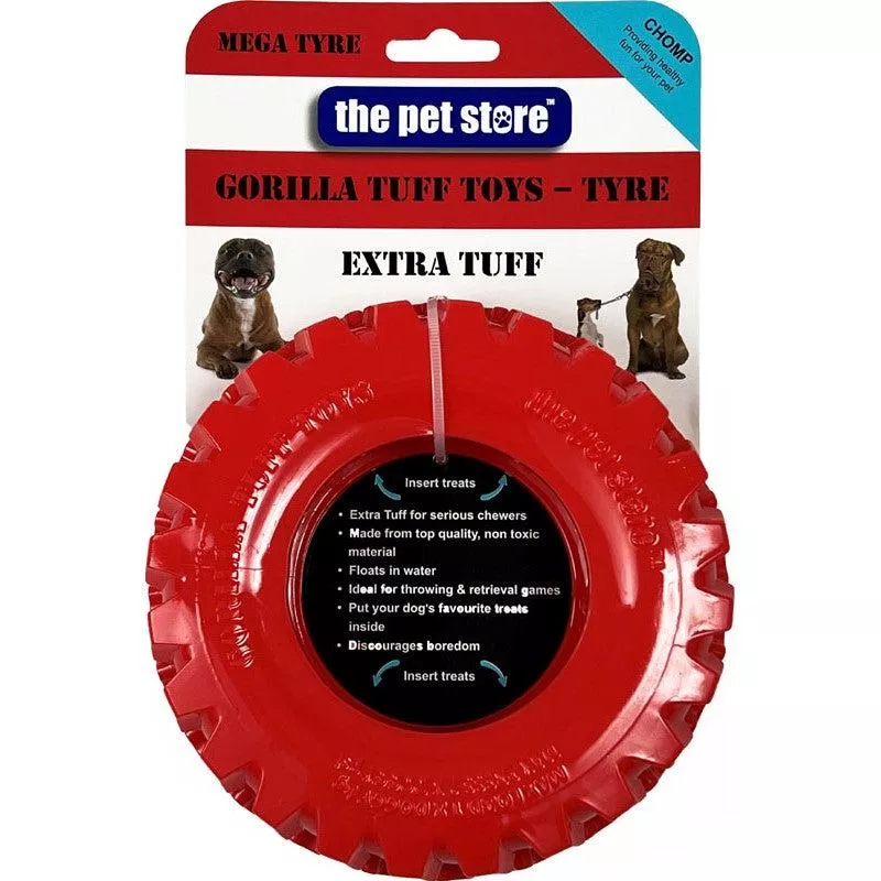 Green Jem Tuff Tyre Dog Toy Red
