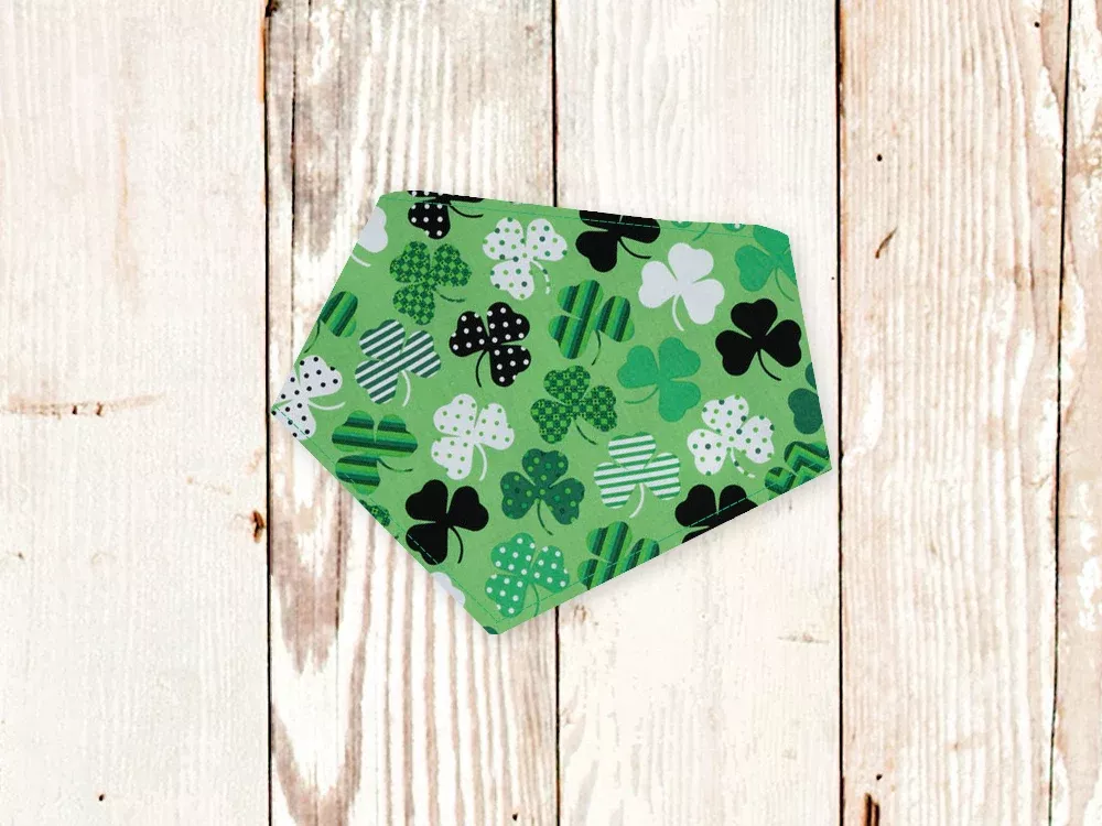"Green Shamrocks" Dog Bandana