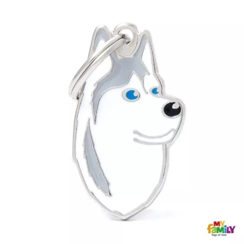 GREY AND WHITE SIBERIAN HUSKY