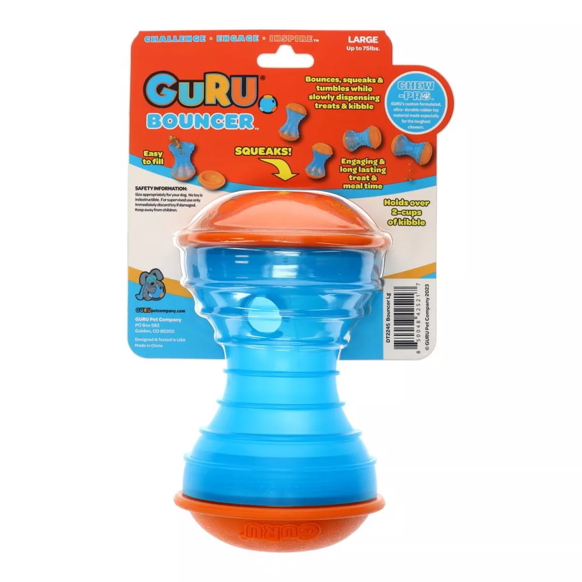 GURU Dog Toy Treat Dispensing Toy Bouncer
