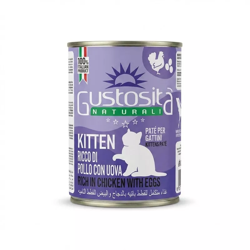 Gustosita Cat Wet Food Kitten pate with Chicken with Eggs – Can 400g