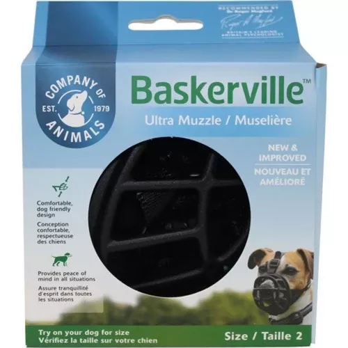 Halti, Baskerville Ultra Moldable Muzzle, Size 2,Black
