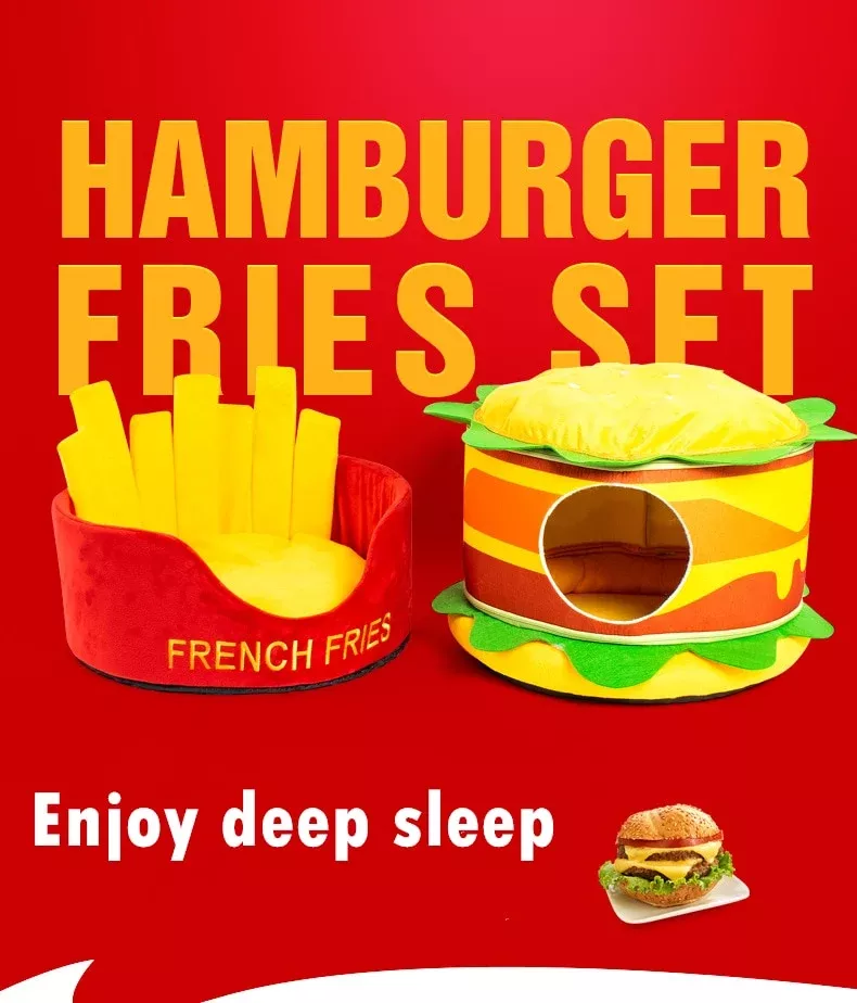 Hamburger French Fries Pet Bed