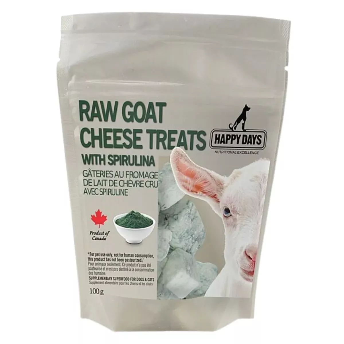 Happy Days Raw Goat Cheese Treats - Spirulina