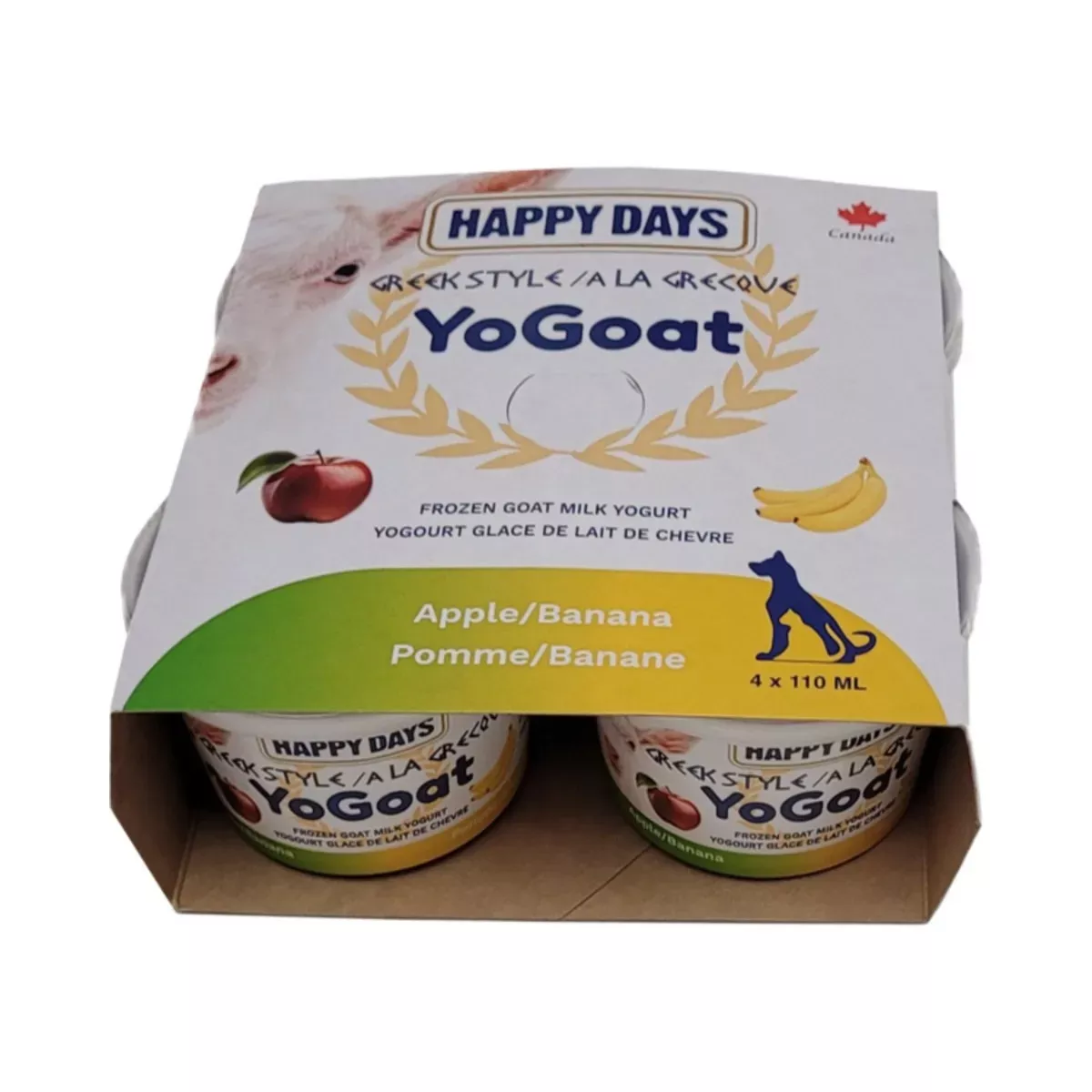 Happy Days YoGoat Greek Style Frozen Goat Milk Yogurt - Apple & Banana