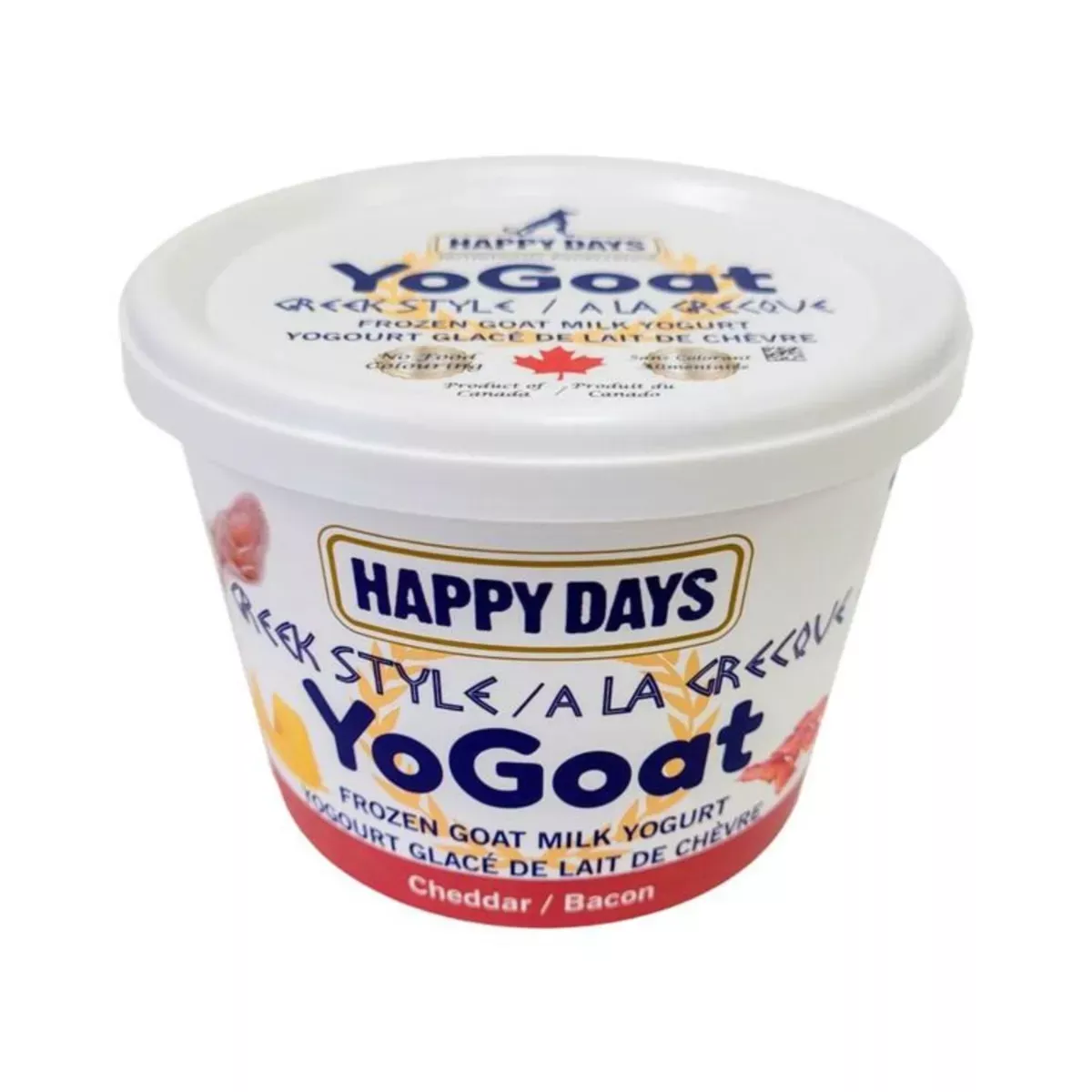 Happy Days YoGoat Greek Style Frozen Goat Milk Yogurt - Cheddar & Bacon