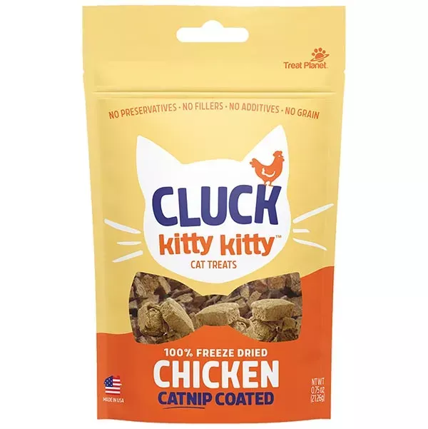 Hare of the Dog Cluck Kitty Kitty Freeze Dried Chicken Catnip Coated Cat Treats