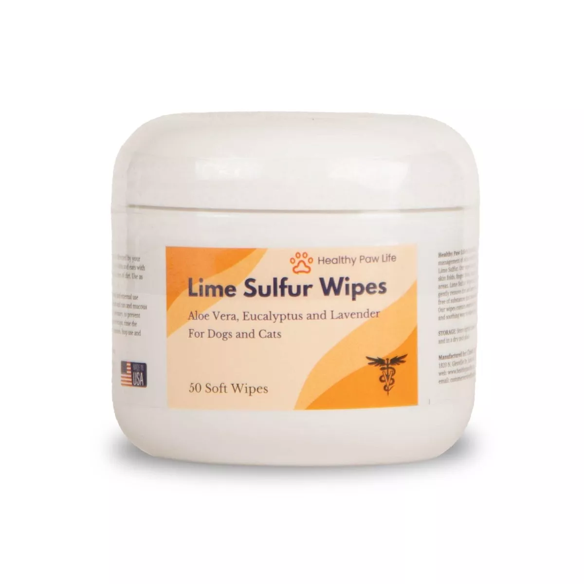 Healthy Paw Lifes Lime Sulfur Wipes (50 ct, 2" Skin Soothe Wipes)