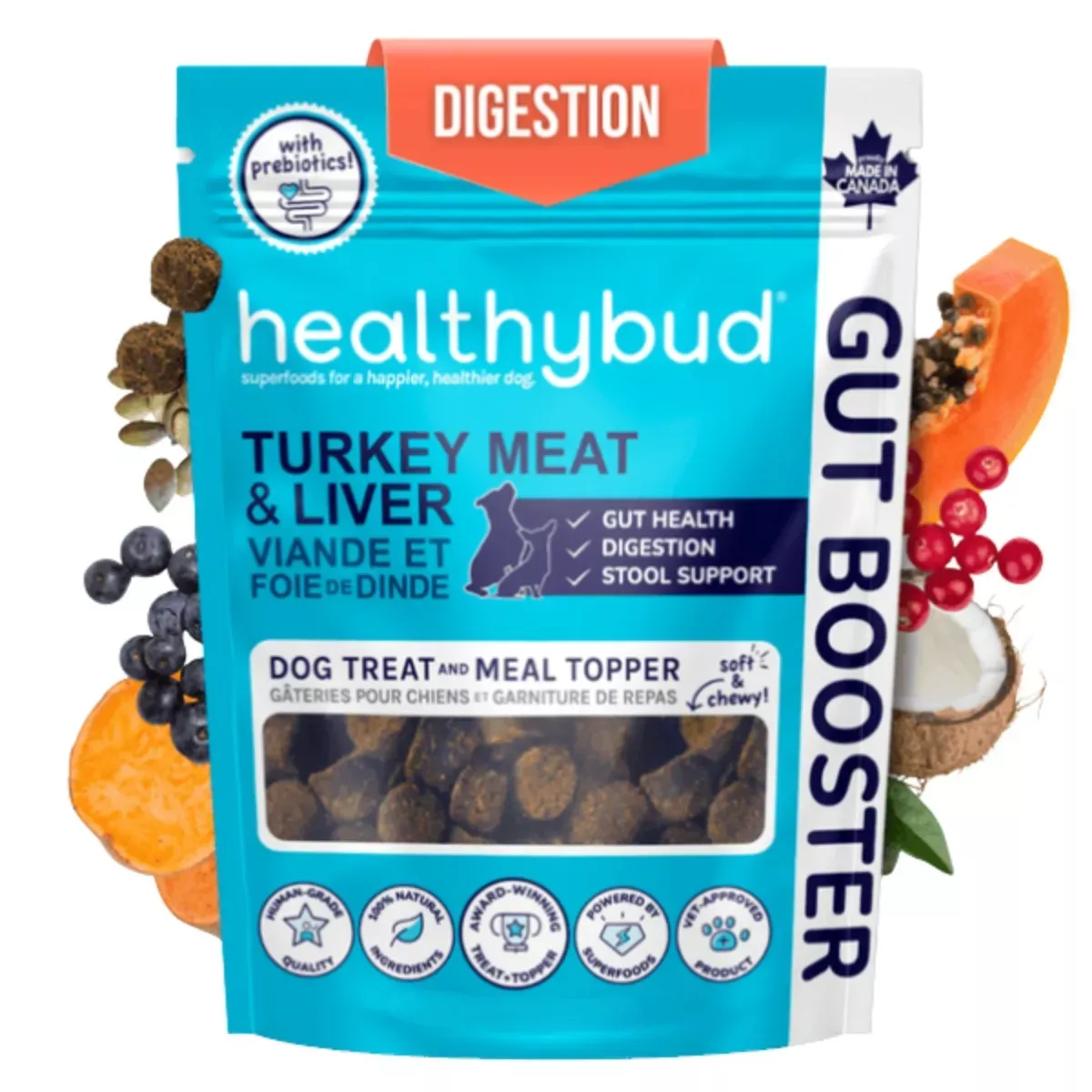 Healthybud Functional Dog Treats - Turkey Gut Booster
