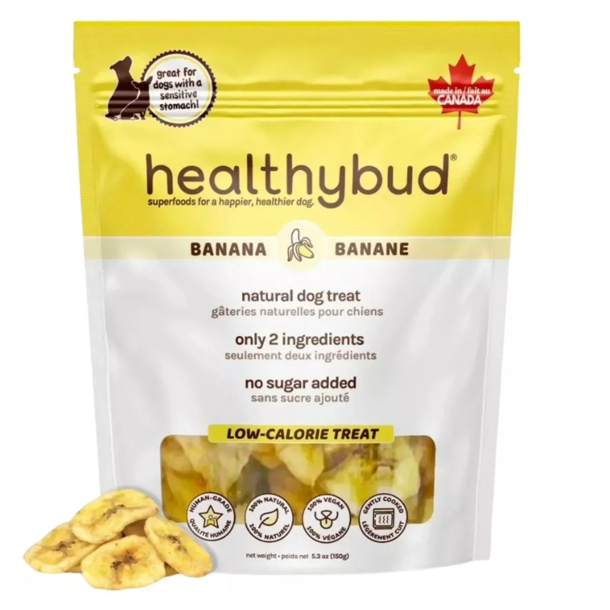 Healthybud Single Ingredient Dog Treats - Banana Chips