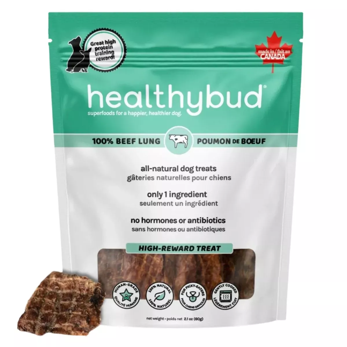 Healthybud Single Ingredient Dog Treats - Beef Lung Wafers