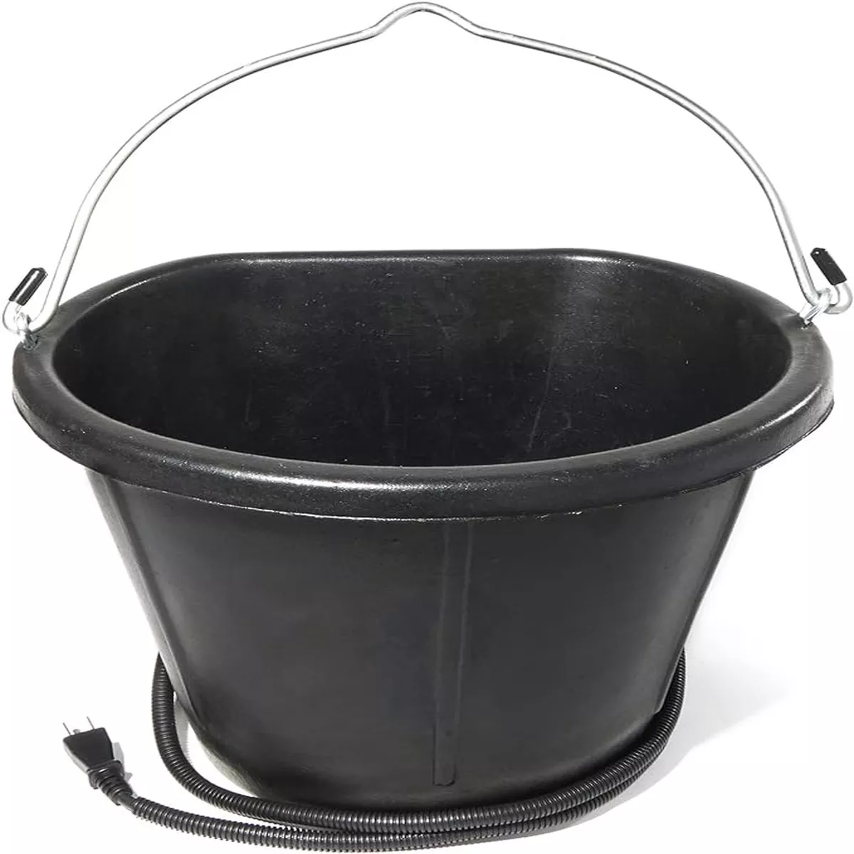 Heated Flat-Back Rubber Bucket for Livestock
