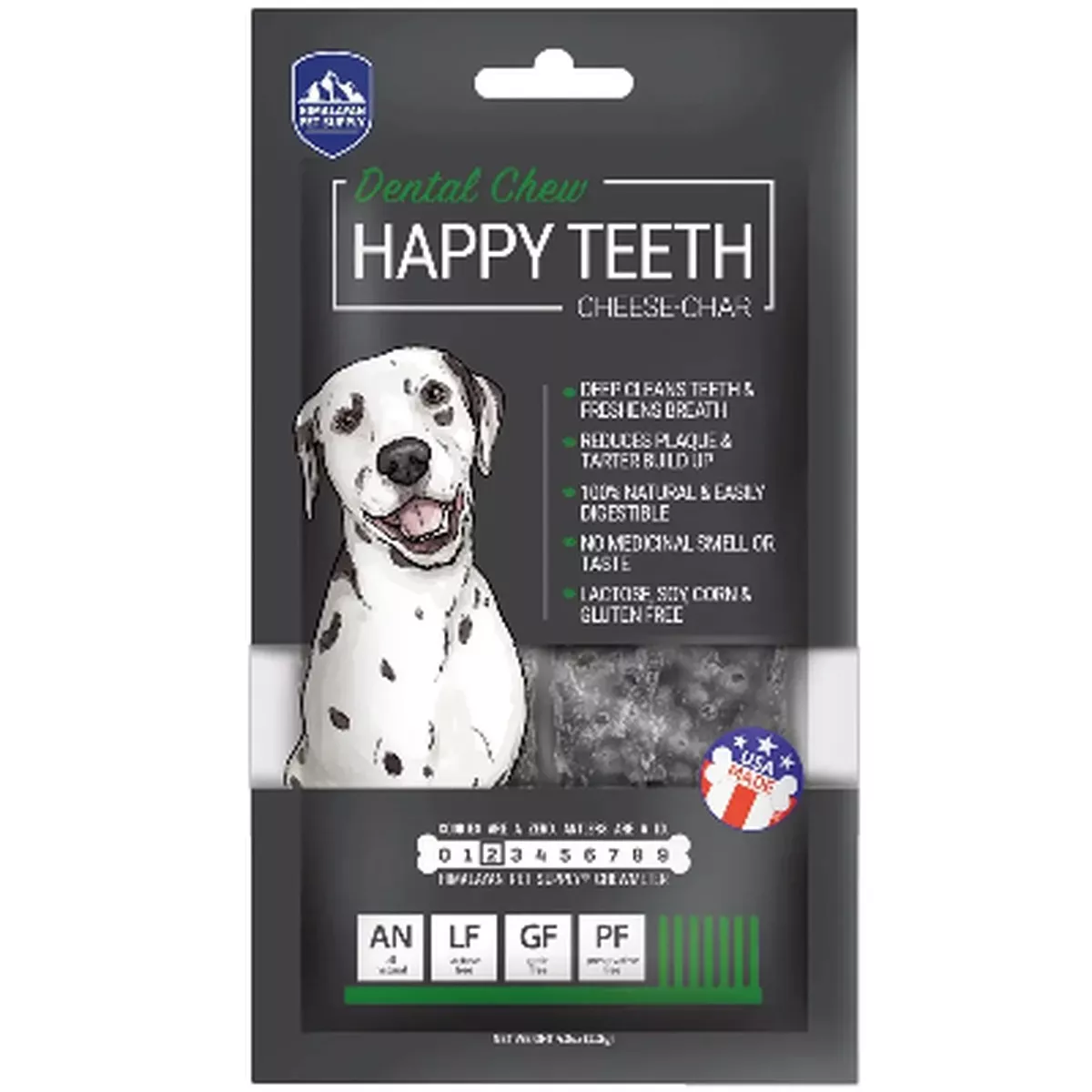 Himalayan Pet Supply Happy Teeth Cheese-Char Dog Dental Chew