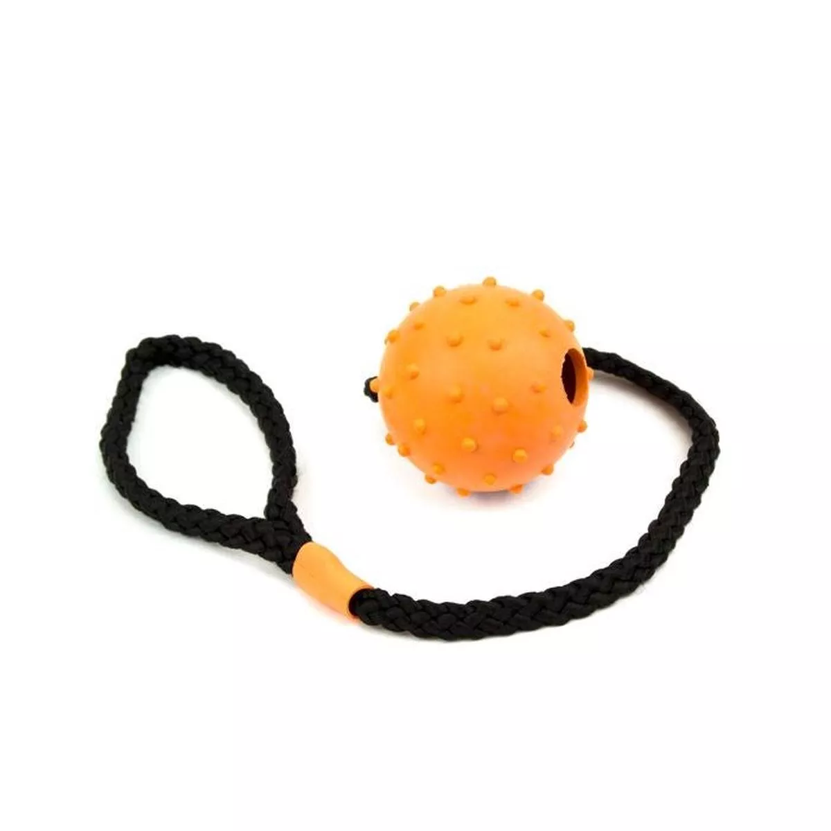 Hollow Ball with Rope – 99% Natural Rubber Dog Toy