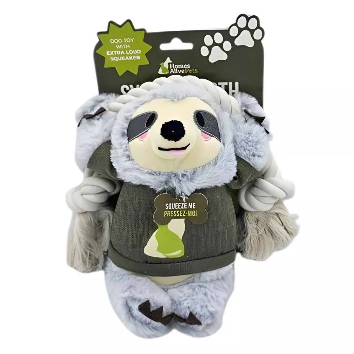 Homes Alive Pets Dog Toy - Syd The Sloth