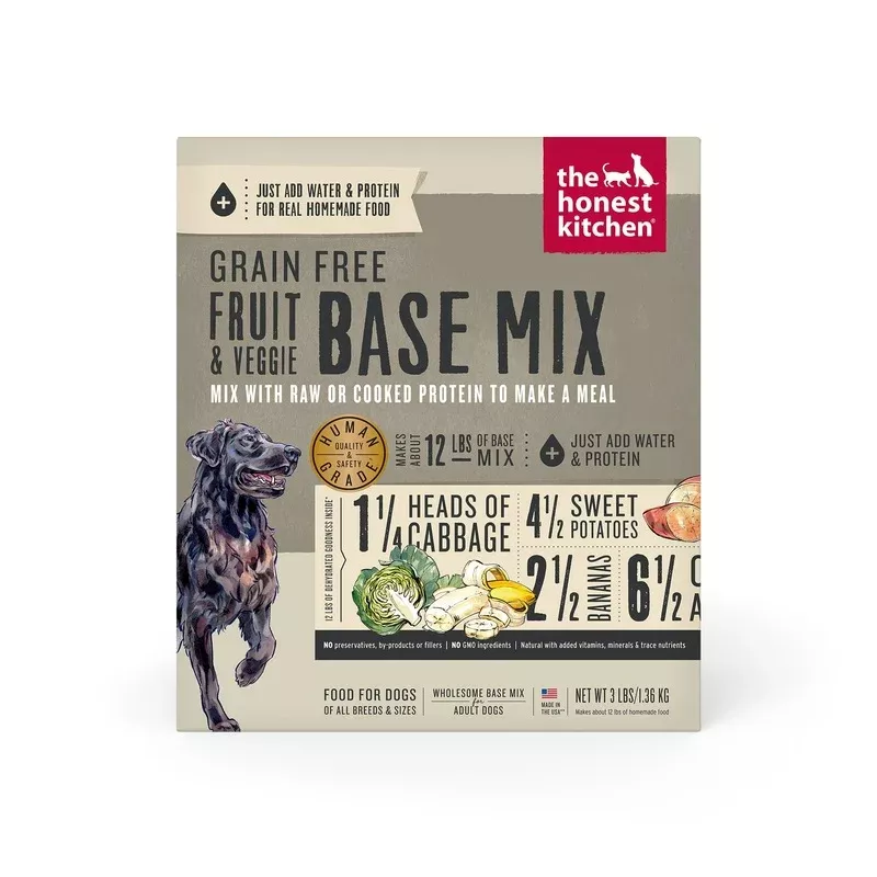 The Honest Kitchen Dehydrated Grain Free Fruit & Veggie Base Mix Dog Food (Just Add Protein), 7lb