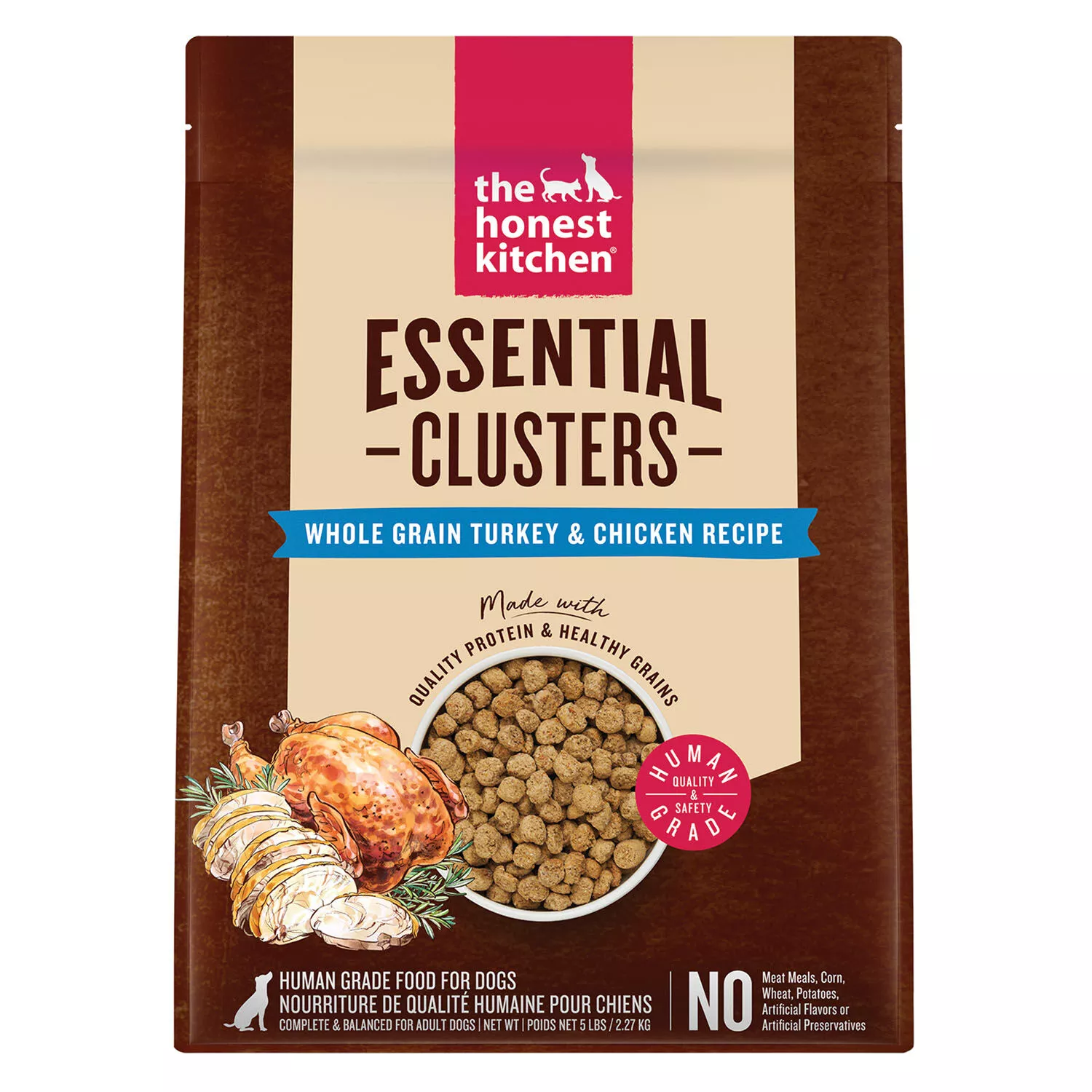 The Honest Kitchen, Essential Clusters - Whole Grain Turkey & Chicken Recipe - Dry Dog Food