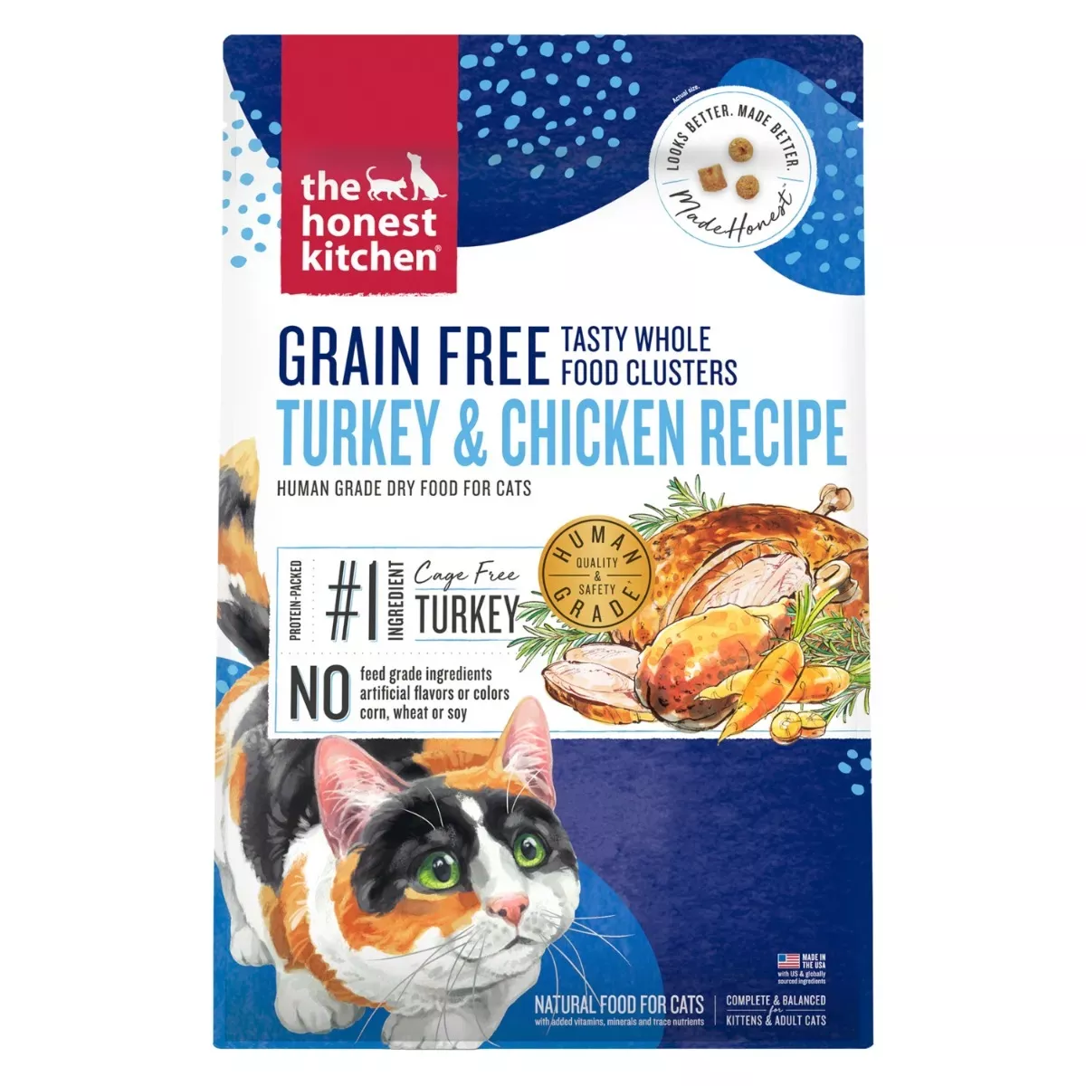 The Honest Kitchen Grain-Free Tasty Whole Food Clusters For Cats - Turkey & Chicken Recipe