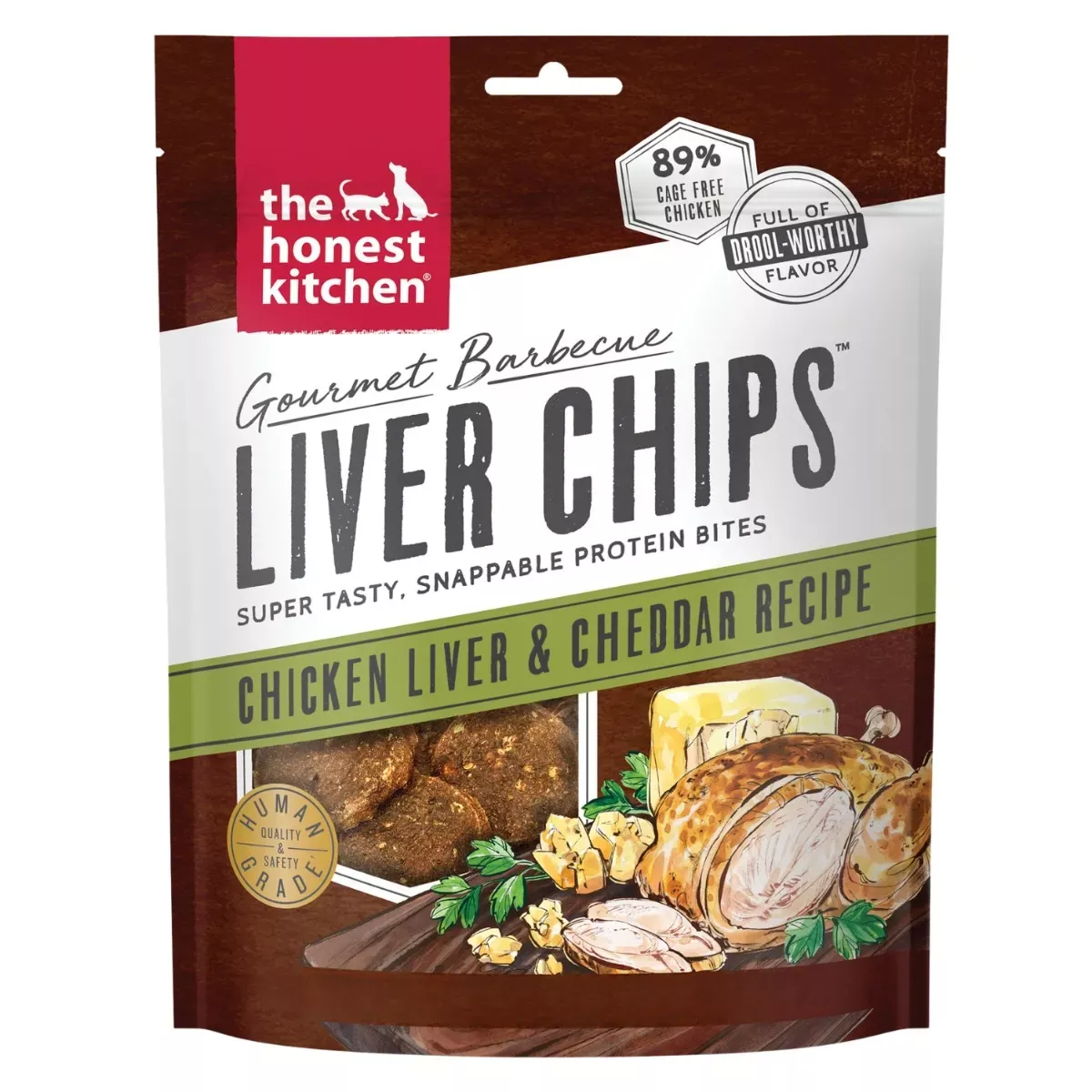 The Honest Kitchen Liver Chips Treats for Dogs - Chicken Liver & Cheddar Recipe