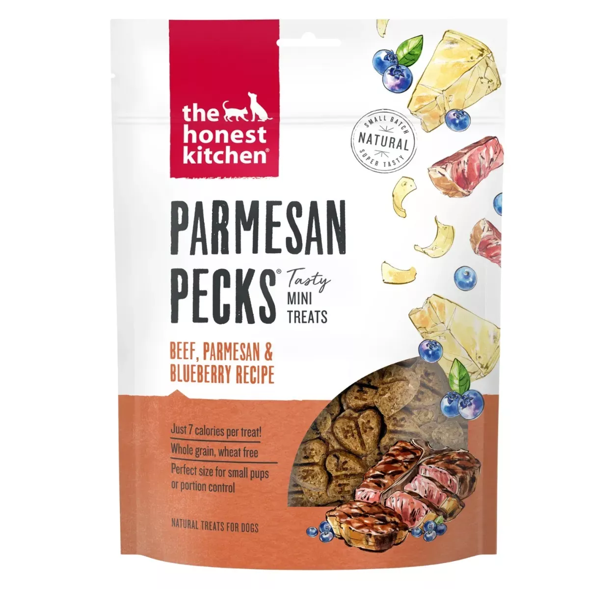The Honest Kitchen Parmesan Pecks Mini Treats for Dogs - Beef, Parmesan & Blueberry Recipe