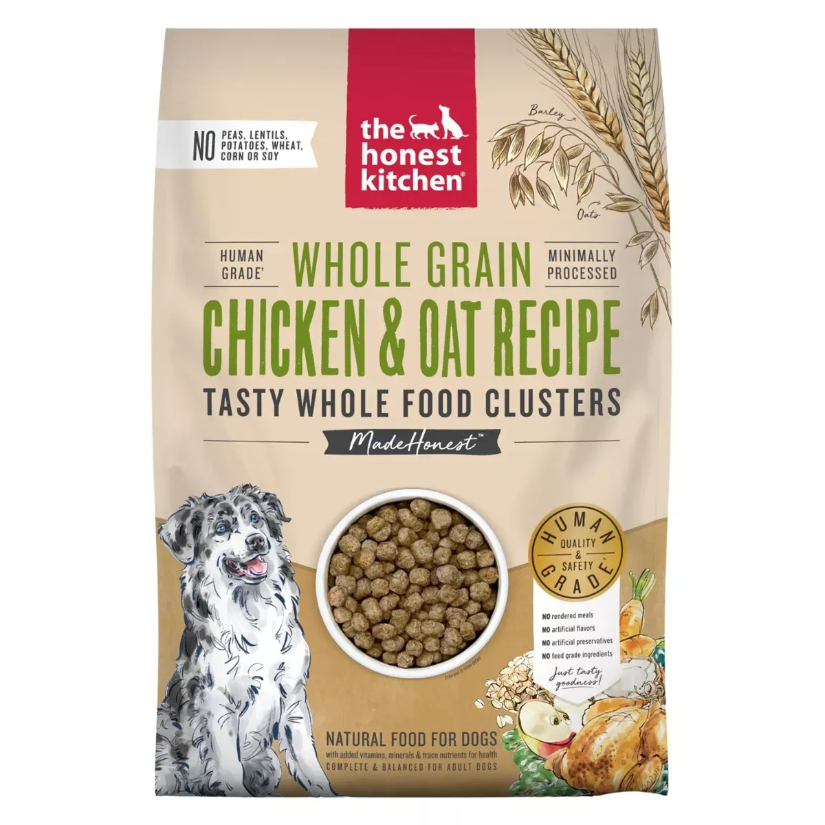 The Honest Kitchen Whole Grain Whole Food Clusters for Dogs - Chicken & Oat Recipe