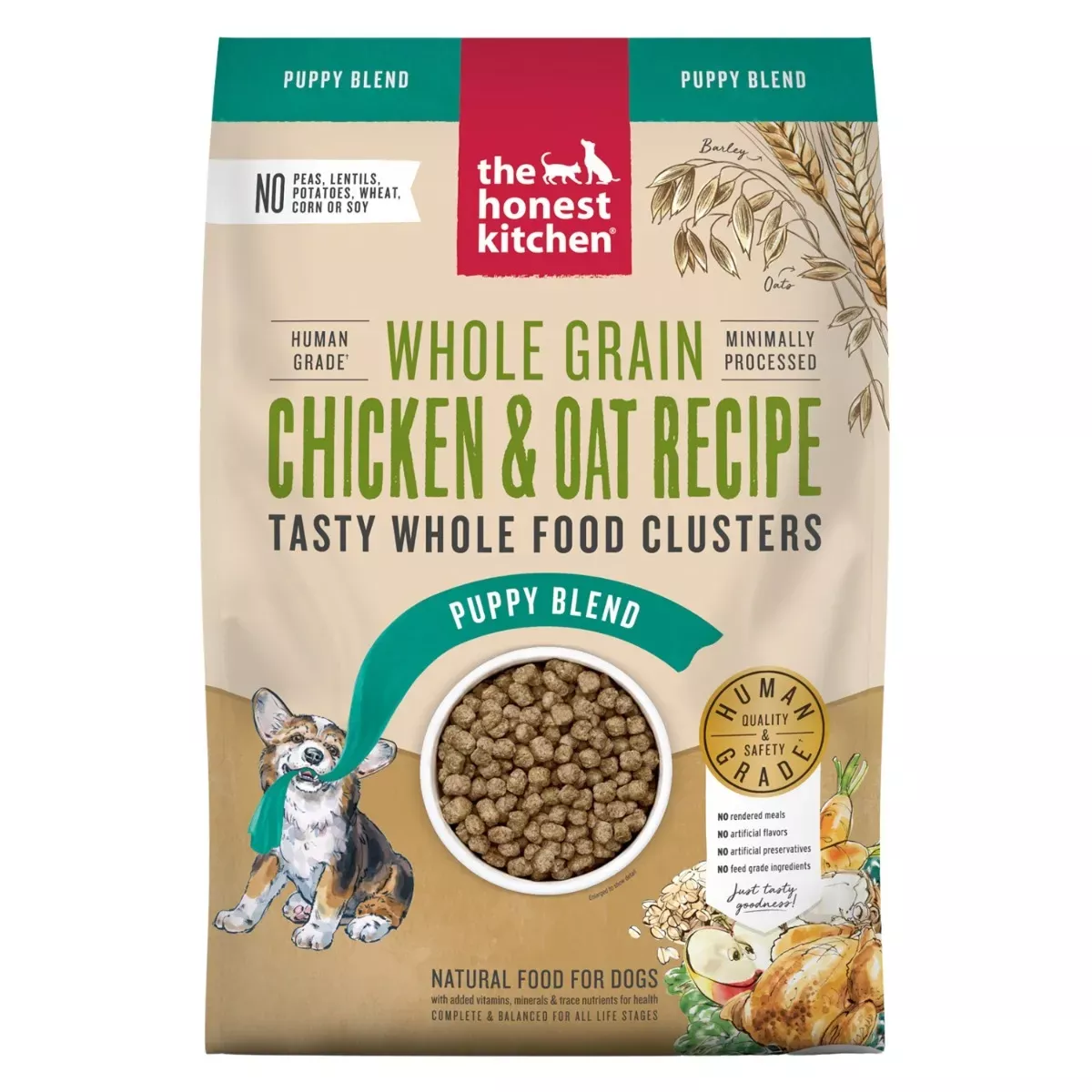 The Honest Kitchen Whole Grain Whole Food Clusters for Puppies – Chicken & Oat Recipe