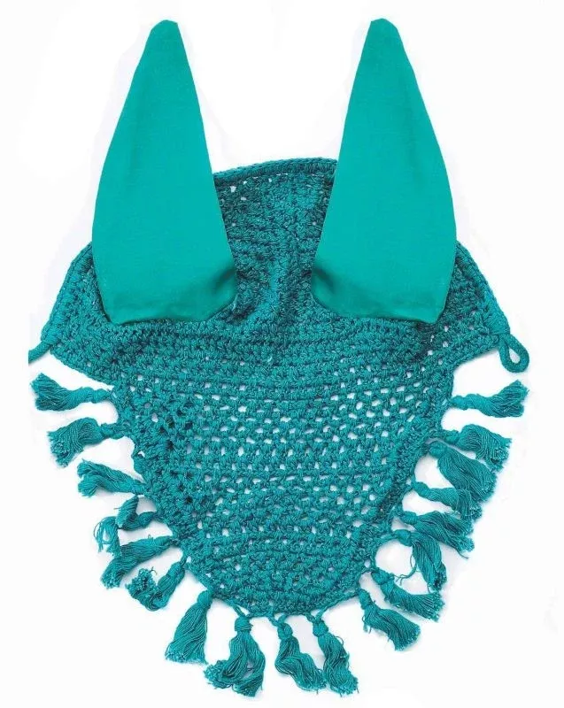 Horse Fare Crochet Ear Net with Tassels