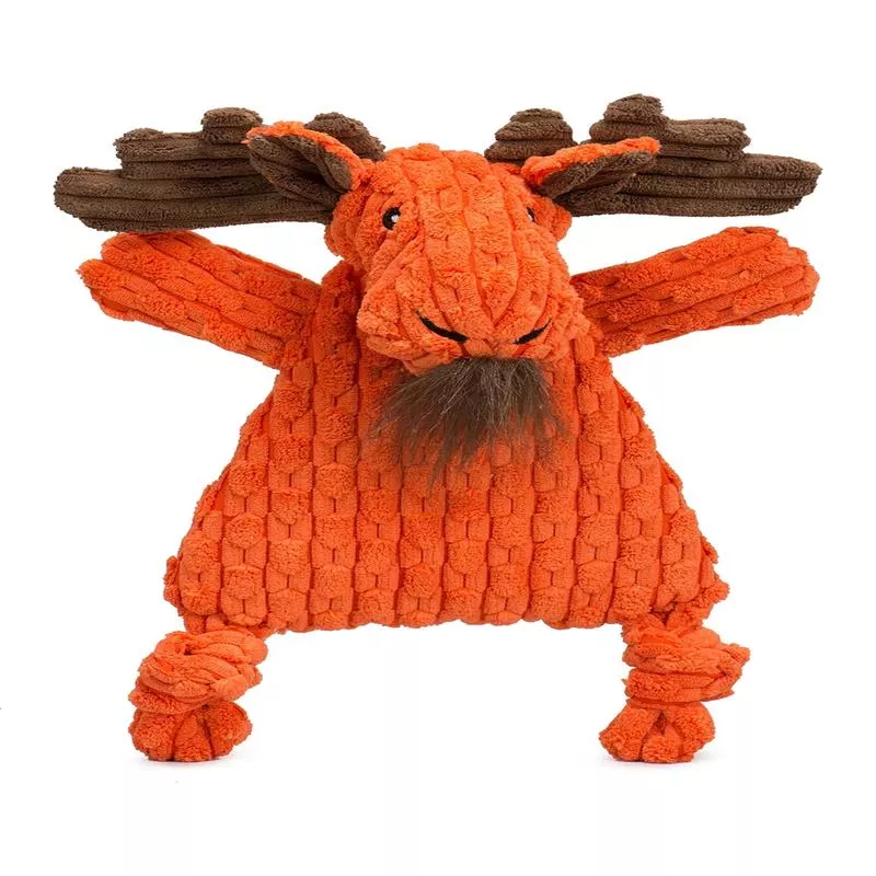 HuggleFlatties Morris Moose Plush Dog Toy
