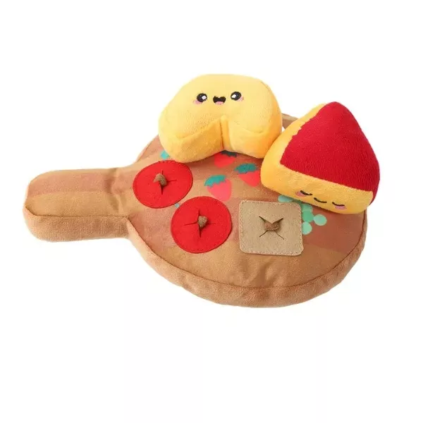 HugSmart Fuzzy Friends Dog Toy - Cheese Board