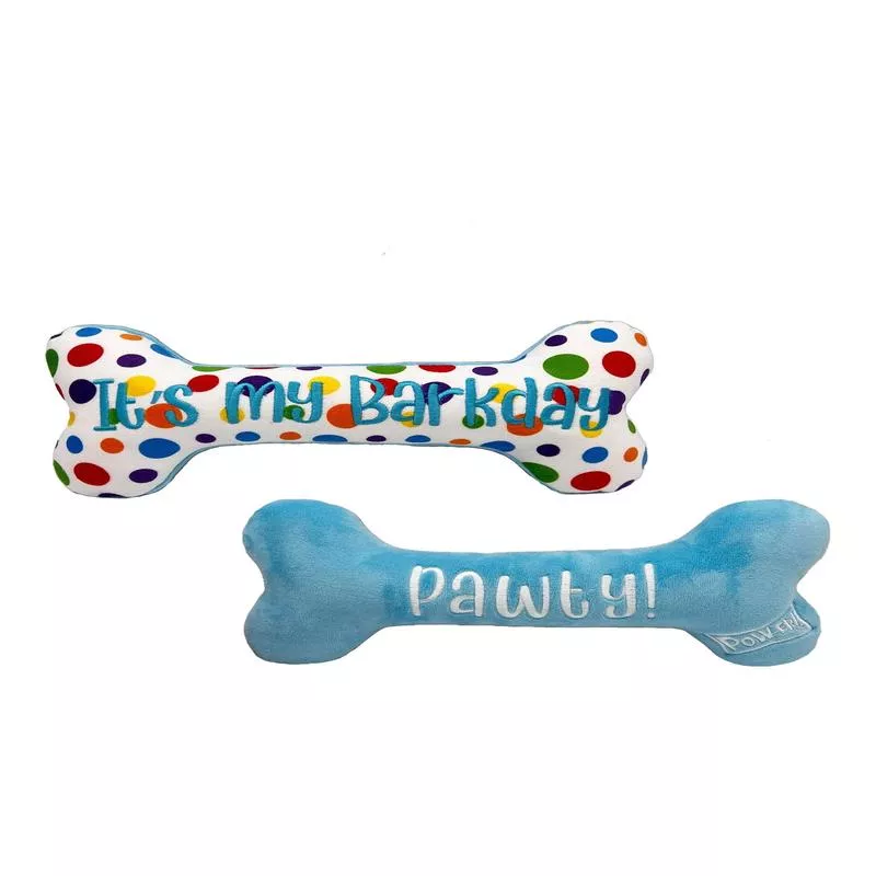 Huxley and Kent It’s My Barkday Bone Dog Toy