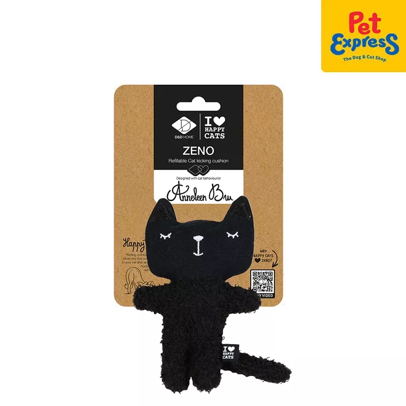 I Love Happy Cats Zeno – Refillable Cat Kicking Cat Toy Black