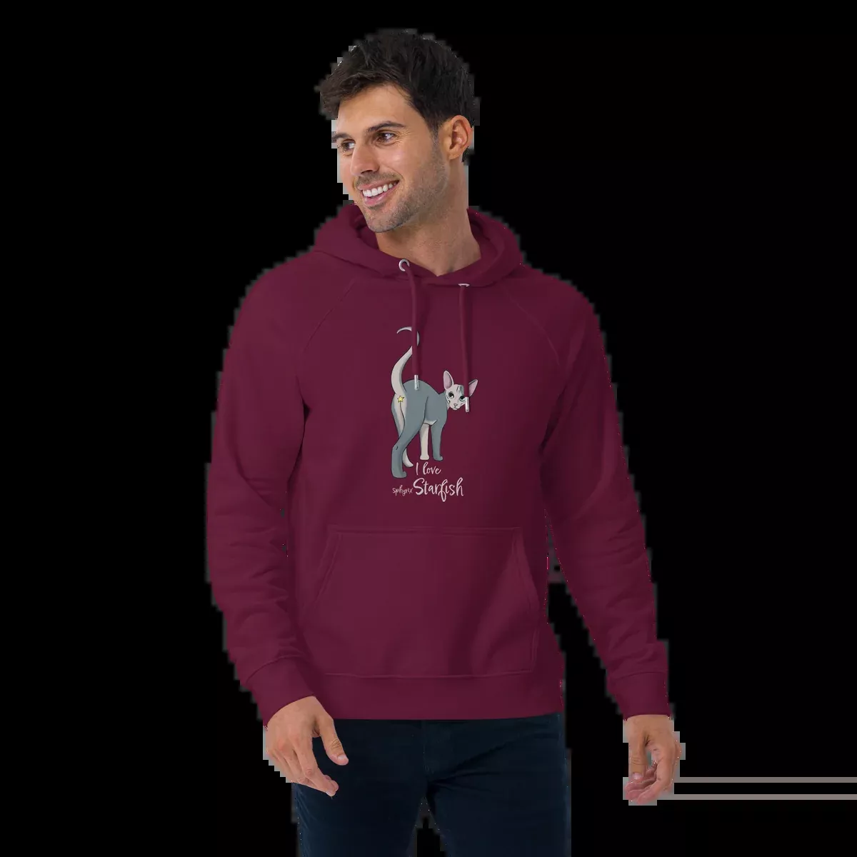 "I LOVE SPHYNX STARFISH" UNISEX ECO HOODIE
