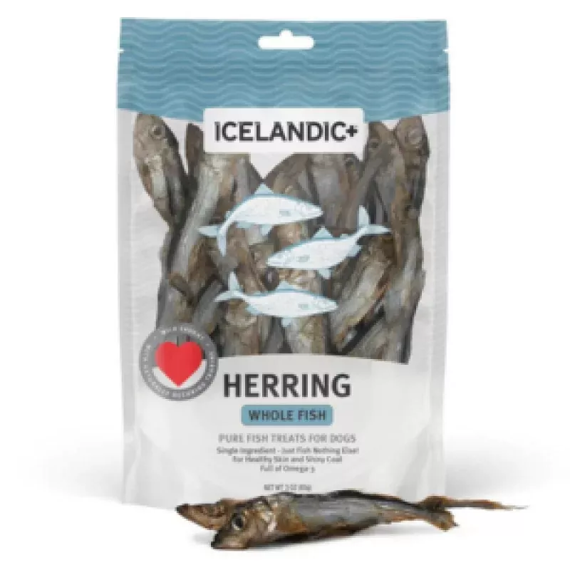 Icelandic+ Dehydrated Whole Herring Fish Dog Treats 3 oz